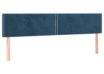 Zagłówek do łóżka z LED ciemnoniebieski 160x5x78/88cm aksamit WM-3121530