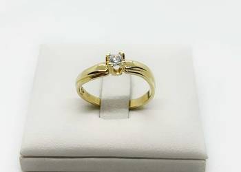 Nowy złoty pierścionek pr 585 2,73g (Rozmiar 15,5) Ocechowany, Cyrkonia