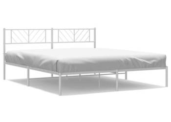 Łóżko Metalowe Białe Rama Łóżka Ze Stelażem Biała 183x213 cm WM-372233