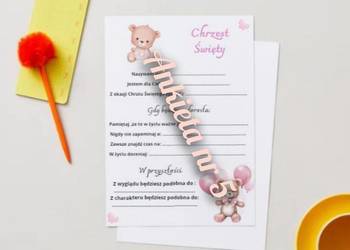 Ankieta na Chrzest Święty w pliku pdf