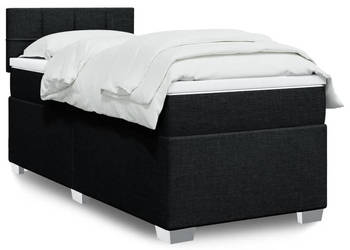 Łóżko kontynentalne z materacem czarne tkanina 90x190 cm WM-3288045