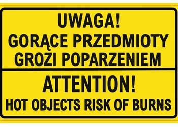 Naklejka Uwaga! Gorące przedmioty 81 x 52 mm