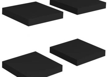vidaXL Półki ścienne, 4 szt., czarne, 23 x 23,5 x 3,8 cm（SKU:323825)