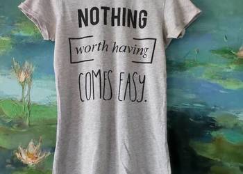 koszulka motto maksyma bawełniana letnia z nadrukiem t-shirt bluzka