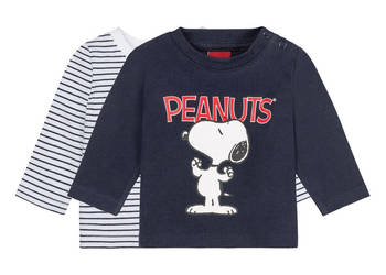 Lupilu Peanuts BLUZKI NIEMOWLĘCE z biobawełny, 2 szt r.62/68