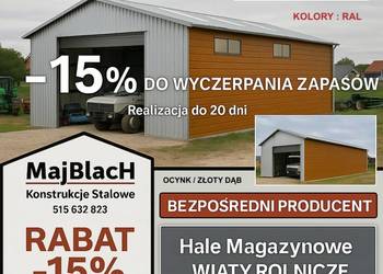 Garaż Blaszany | Konstrukcja Stalowa | Montaż + Dostawa – Maj-Blach