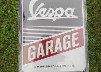 Tablica metalowa plakat Vespa Garage 30x40 cm retro