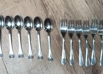 Zestaw sztućców deserowych komplet 6 łyżeczek i 6 widelczyków