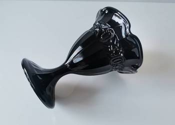 Stary czarny nieużywany pucharek Oliwia HSG Ząbkowice szkło hialitowe, PRL