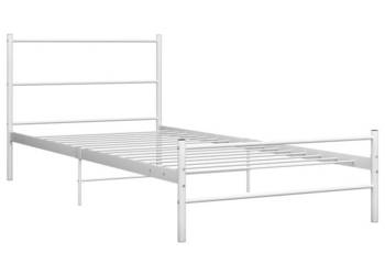 Łóżko Metalowe Białe Rama Łóżka Ze Stelażem Biała 90 x 200 cm WM-284692