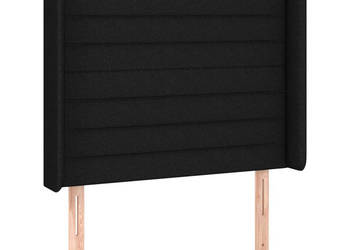 Zagłówek uszak czarny 83x16x118/128 cm tkanina WM-3119696