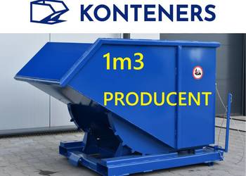 Kontener samowyładowczy 1000 L, 1m3 , na złom, odpady / KOLEBA/ KOLIBA