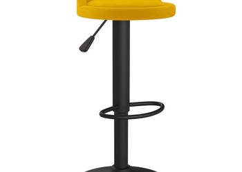Stołki barowe 2 szt. żółte obite aksamitem WM-333608