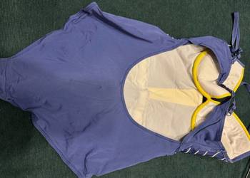 Strój kąpielowy jednoczęściowy damski Feba 38B/75B granatowo żółty w paski