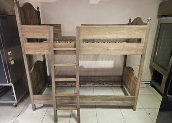 Łóżko piętrowe dębowe lity dąb 210x90 ręczna robota