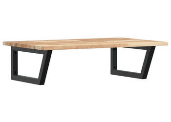 Półka ścienna pod umywalkę stal i lite drewno akacjowe WM-3302779