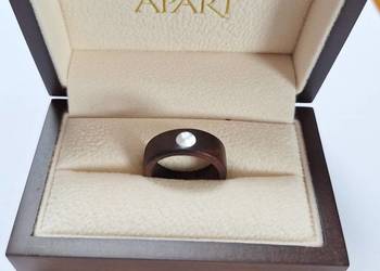 Drewniany pierścionek obrączka z oczkiem piękny