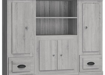 Wysokie szafki 3 szt szary dąb sonoma materiał drewnopochodny WM-3185317