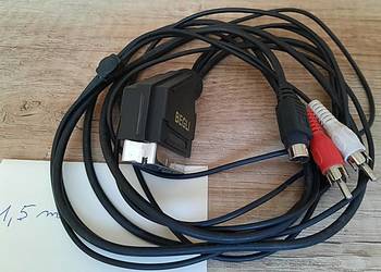 Przewód 1.5 m wtyk euro scart 21 pin plus 2x cinch plus DS-video