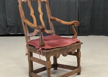 Fotel barokowy drewniany z podłokietnikami, 1 poł. XX wieku