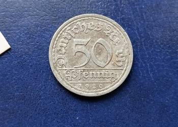Stare monety 50 pfennig 1920 A Niemcy Stare monety 50 pfennig 1920 A Niemcy
