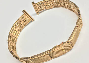 Złota BRANSOLETA do zegarka 14K piękna AŻUROWA