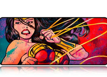 Podkładka gamingowa XXL Wonder Woman – kolorowa mata na biurko