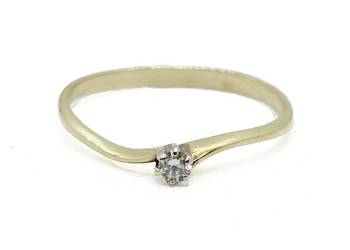 Nowy Złoty Pierścionek Próby 585 1,20g Rozmiar 17 Cyrkonia Ocechowany