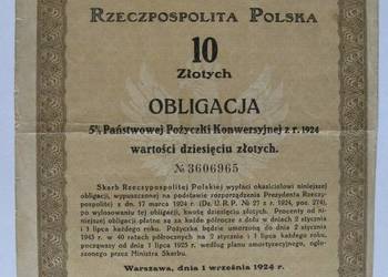 Obligacja 10, 50 zł z 1924 i 5 $ z 1931 Obligacja 10, 50 zł z 1924 i 5 $ z 1931