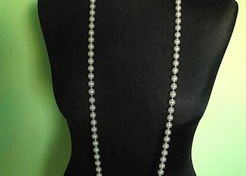 Korale - naszyjnik - długie kremowe perły - długość 120 cm