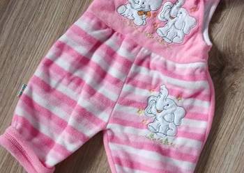 Różowy pajacyk niemowlęcy w paski ze słonikami ?
