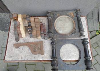 Drewniane elementy starych zegarów ślązak podpory fronty zestaw