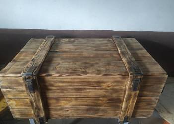 Skrzynia wojskowa, szlifowana, opalona, schowek 106x45x63