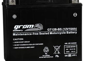 Akumulator motocyklowy 10Ah 180A GROM GT12B-BS YT12B-BS 12V