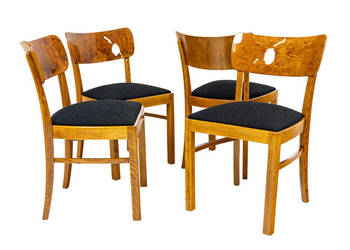 Cztery Krzesła Art Deco Modernizm Komplet Krzeseł Stare WK-Möbel Lata 30