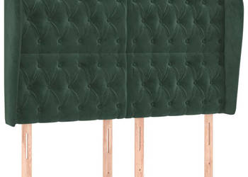 Zagłówek uszak ciemnozielony 147x23x118/128 cm aksamit WM-3118343