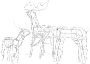 vidaXL 3 świąteczne renifery z lampek, 229 diod LED（SKU:289962）