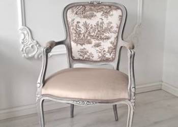 Stylowy fotel krzesło scenki rodzajowe Ludwik Ludwikowski Shabby Chic Prowa