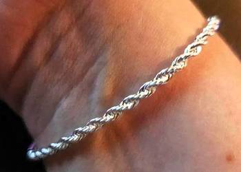 Przepiękna Srebrzysta Opalizująca Bransoletka Metal Szlachetny 316-L