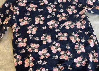 Sweter / bluzka / bluza granatowa w kwiaty / kwiatki