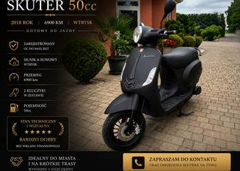 Skuter 50cc 2018r • Wtrysk • 6900 km • 4T • Bardzo dobry stan