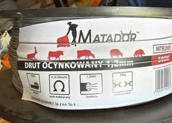 Drut Ocynkowany 1,2mm 500m Matador Pastuch Elektryczny
