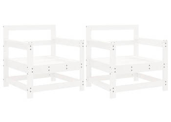 Krzesła ogrodowe 2 szt. białe lite drewno sosnowe WM-825493