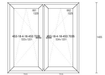 Okno PCV - 142,5 x 140,5     BIAŁE