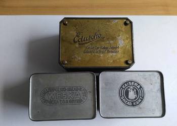 3 x stara przedwojenna metalowa puszka Weska, Kaisera, Eduscho