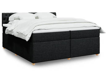Łóżko z Materacem Kontynentalne Czarne Do Sypialni 200x200 cm WM-3286796