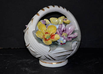 Roceram porcelana koszyk kwiatów lub owoców nowe ok. 15x14cm