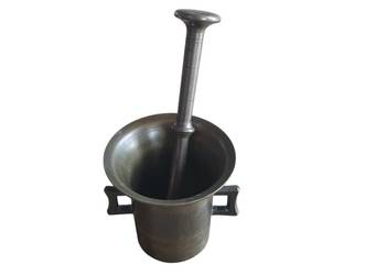 Stary mosiężny moździerz kuchenny sygnowany lata 50 unikat zabytek rarytas