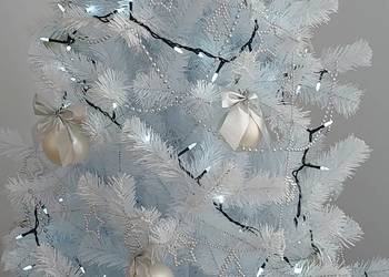 40szt bombki choinkowe różowe i srebrne + 2 rolki łańcuchów koralikowych