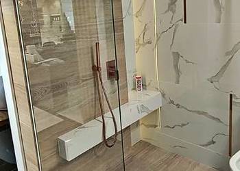 Radaway szyba łazienkowa walk-in 85 cm, białe wsporniki NOWA